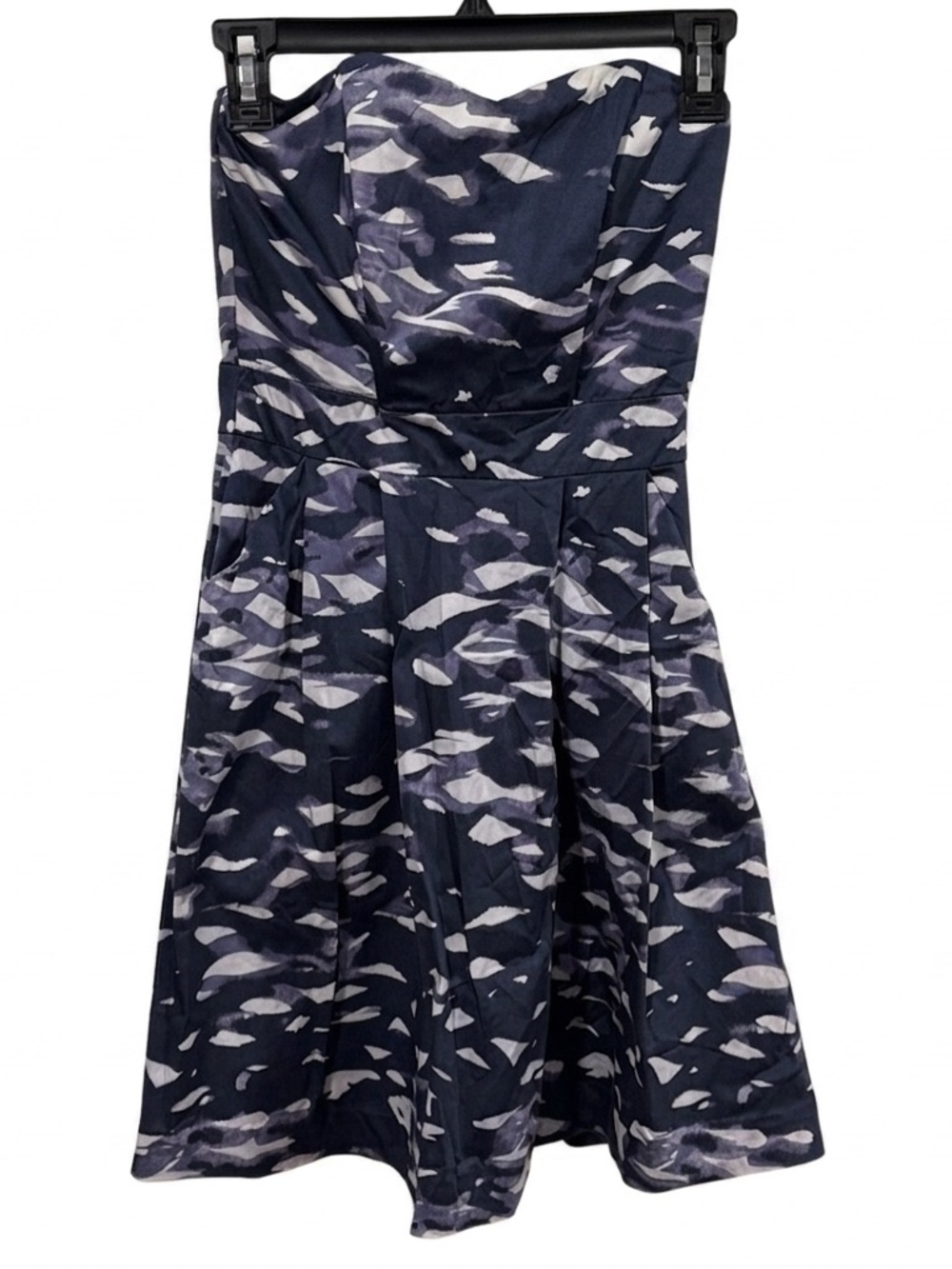 H&M Strapless Abstract Patterned Fit-and Flare Dress Size 4